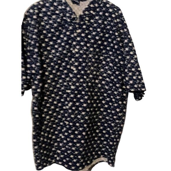 Bon Homme Mens Blue White Collared Short Sleeve Button-Down Shirt Size 2XB - Picture 5 of 13